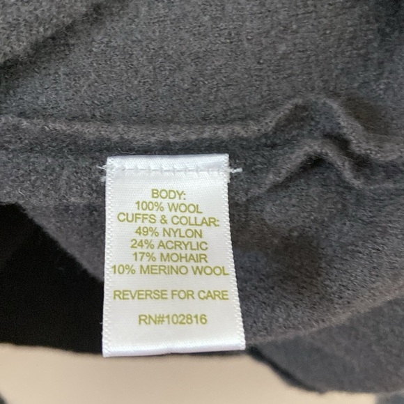 Garnet Hill- Wool Asymmetrical Button Draped Detail Jacket - Picture 13 of 14